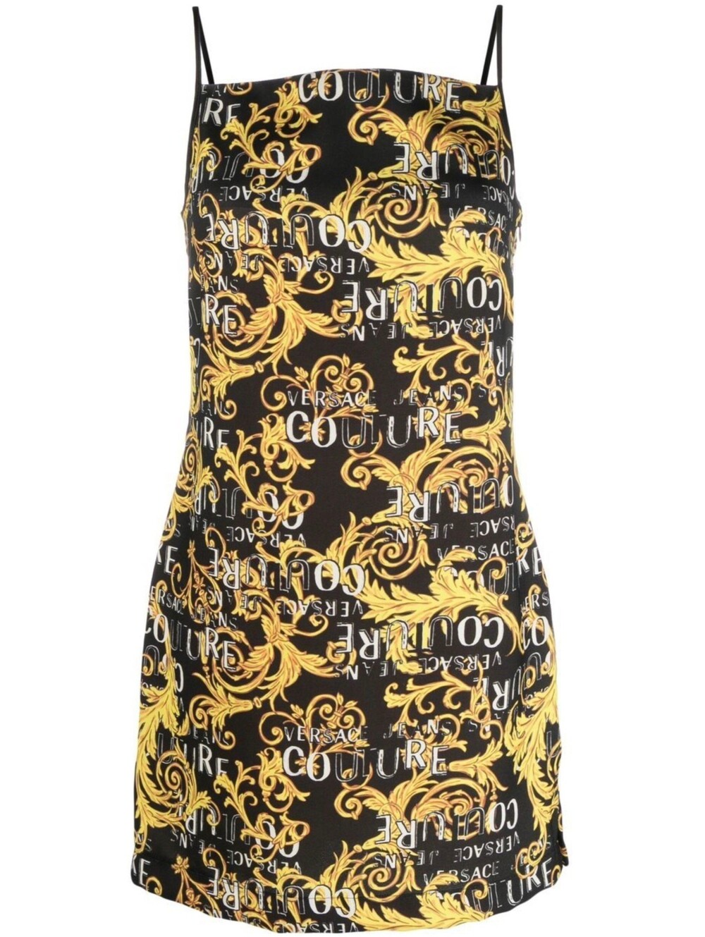 VERSACE JEANS COUTURE Black Baroque Printed Minidress Size 36IT/2 NWT